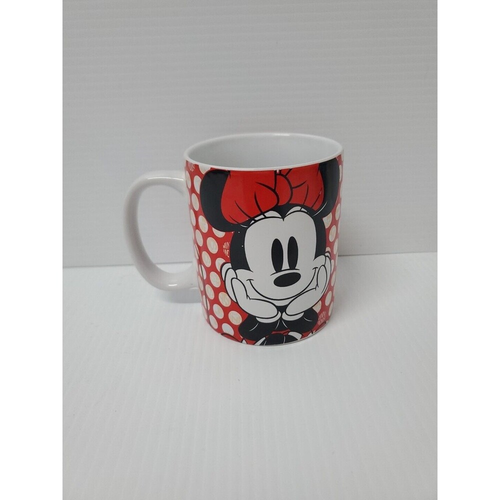 DISNEY Minnie Mouse Coffee Mug Microwave Dishwasher Safe Polka Dot 12oz. - Picture 2 of 5